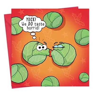 Image of Twizler Funny Christmas Card Brussel Sprouts Merry Xmas Mens For Him Husband Dad Boyfriend Womens Her Wife Mum Girlfriend Partner