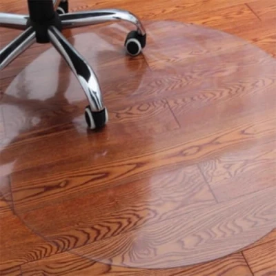 Image of Clear Floor Protector Mat Round,Multi Purpose PVC Hard Protection Pad Transparent,Durable Covering,Home Office Desk Chair Mat,Custom (140cm,2mm)