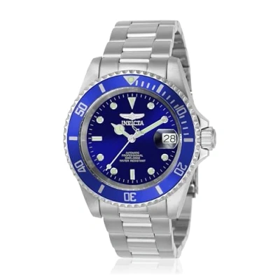Image of Invicta Pro Diver Stainless Steel Men&#039;s Automatic Watch, Silver / Blue 40mm