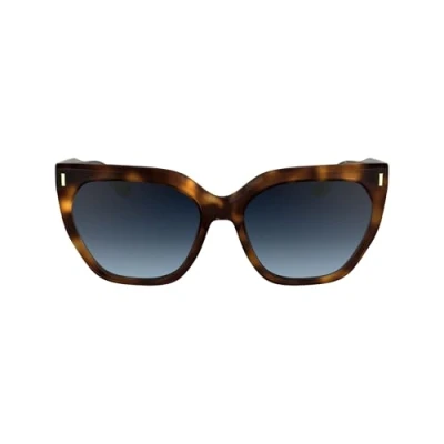 Image of Calvin Klein Women&#039;s Sunglasses CK24535S Havana with Gradient Blue Lens