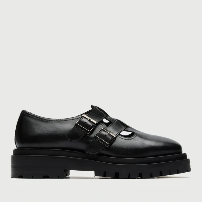 Image of Walk London Women&#039;s Dana Leather Mary Jane Flats UK 3