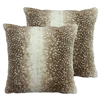 Image of Paoletti Fawn Twin Pack Polyester Filled Cushions, Multi, 50 x 50cm