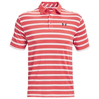 Image of Under Armour Mens Playoff 2.0 Polo Shirt Venom Red/White/Black M
