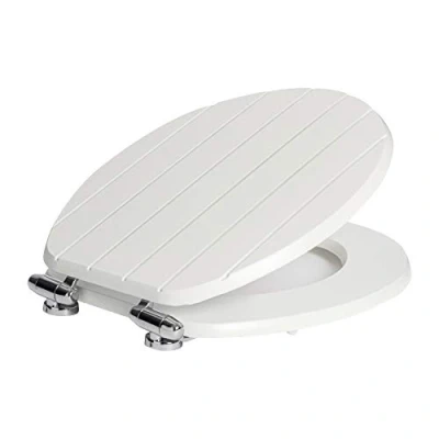 Image of White Wooden Soft Close Toilet Seat By Harbour Housewares