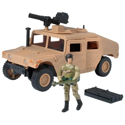 Image of WORLD PEACEKEEPERS from Peterkin 26cm Desert Humvee with Military Figures and Accessories 1:18 Scale Action &amp; Ages 3+