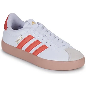 Image of adidas Women&#039;s VL Court 3.0 Shoes, Cloud White/Preloved Scarlet/Gold Metallic, 4 UK