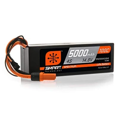 Image of Spektrum 14.8V 5000mAh 4S 100C Smart Hard Case LiPo Battery: IC5, SPMX50004S100H5