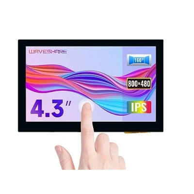 Image of Waveshare 4.3inch LCD Capacitive Touch Display for Raspberry Pi 4B/3B+/3A+/3B/2B/B+/A+ 800x480 IPS Wide Angle MIPI DSI Interface Screen