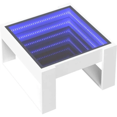 Image of vidaXL Coffee Table with Infinity LED White 50x53x30 cm