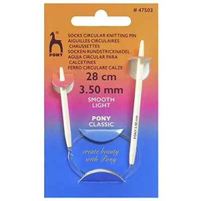 Image of Pony Sock Circular Fixed Knitting Pins 28Cm x 3.50mm