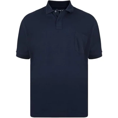 Image of KAM Mens Polo Shirts Short Sleeve Collared Neck Lightweight Sports Gym Tee Top for Big Tall Men Plus Size Navy 7XL
