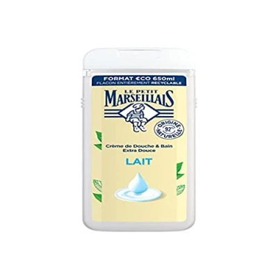 Image of Le Petit Marseillais Cream of Shower &amp; Bath Extra Soft Milk Organic 650ml