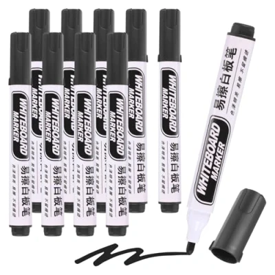 Image of M&amp;G Dry Erase Markers, 10 Pack Easy to White Board Markers Low Odor Whiteboard Marker Fine Tip Marking Pens for Classroom Office Meeting Home, Black