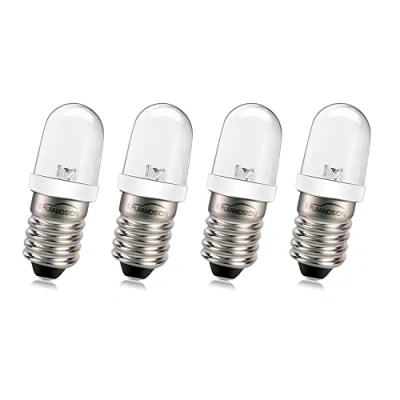 Image of Ruiandsion E10 LED Bulb 220V 230V AC 8mm Screw Base Energy Saving Indicator Light Upgrade Bulb, Warm White (Pack of 4)