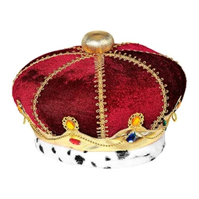 Image of Widmann 09841 Royal Crown with Gemstones Unisex Adult, Red/Gold, One Size