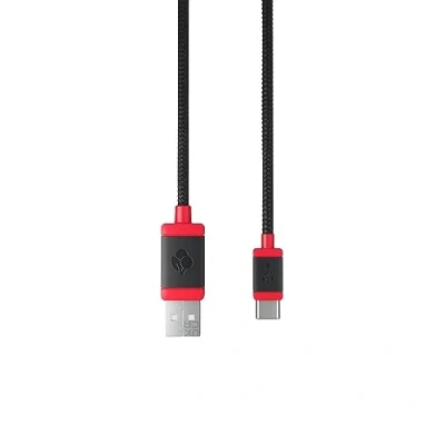 Image of CHERRY USB CABLE 1.5, Braided C to A Cable, For Charging &amp; Data Transmission, Keyboards, Mice, Smartphones, Tablets and more, 1.5 m Length, Black