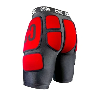 Image of Core Protection Stealth Impact Protective Shorts for Action Sports/MMA/Boxing/Rugby/Scooter/BMX (Small) Black