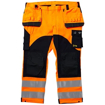 Image of Blaklader 158915135389D124 Multinorm Inhärent Work Trousers, High Vis Orange/Navy, Size D124