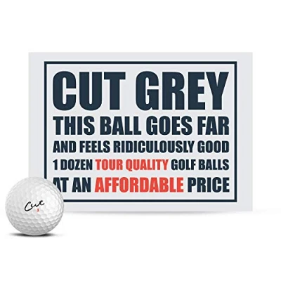 Image of Cut Grey Golf Balls, 3 Piece Urethane (One Dozen), White