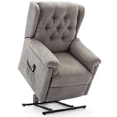 Image of More4Homes BARNSLEY FABRIC RISE RECLINER ARMCHAIR ELECTRIC LIFT RISER CHAIR (Dark Beige)