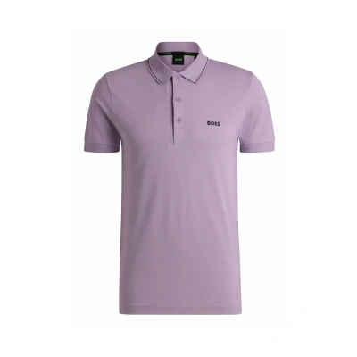 Image of BOSS Paule 4 Polo shirt, Men&#039;s, Size: Medium, Light purple six