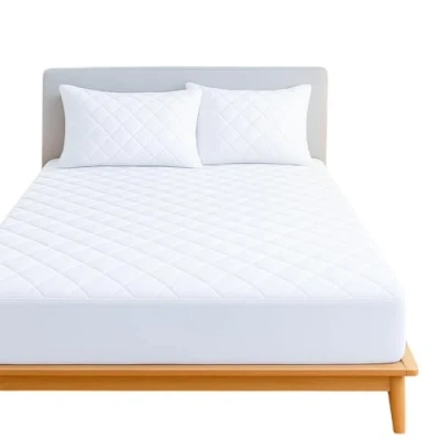 Image of Oxford Homeware Super King Mattress Protectors Fits Up to 30 cm Extra Deep Anti Allergy Breathable Microfiber Quilted Fitted Cover (Skirt, 184 x 205 Cm)