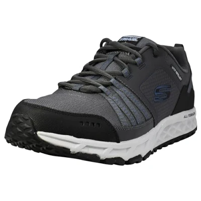 Image of Skechers Men&#039;s Escape Plan Trainers, Grey Charcoal Blue Ccbl, 11 UK