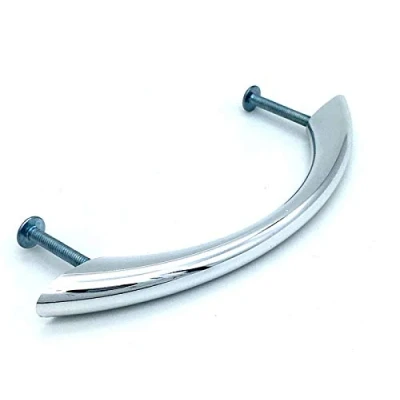 Image of 2 x Sleek Handles 96mm Polished Chrome D Cupboard Door Cabinet Drawer Handle