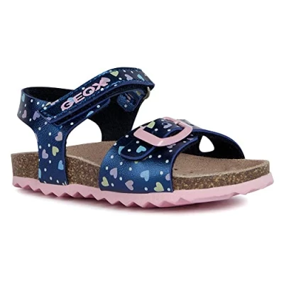 Image of Geox Baby B Chalki Girl Sandal, Navy Lt Pink, 5 UK Child