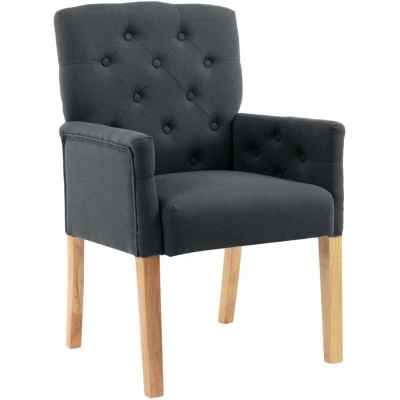 Image of vidaXL Dining Chair with Armrests Grey Fabric
