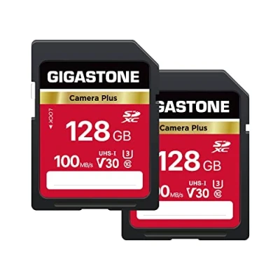Image of Gigastone 128GB 2 Pack SD Card, Camera Plus, V30 U3 SDXC Memory Card High Speed UHD Video Compatible with Canon Nikon Sony Panasonic Digital Camera, Mini case