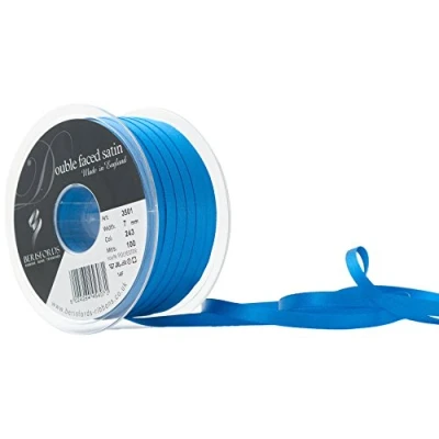 Image of Berisfords Double Faced Satin Ribbon, Dark Royal, 7 mm Width, 100 metre Length