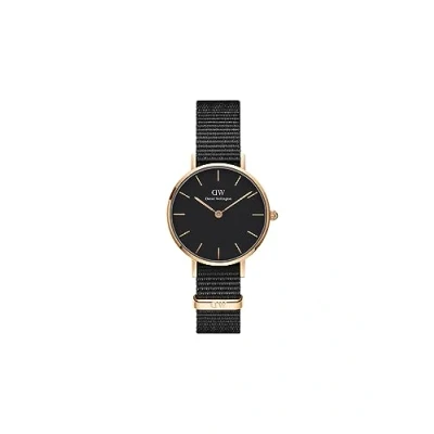 Image of Daniel Wellington Petite Cornwall, Black/Rose Gold Watch, 28mm, NATO, for Women