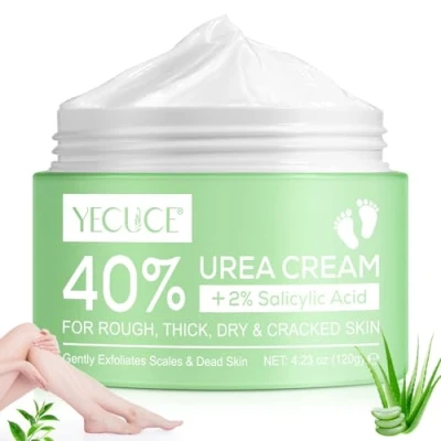 Image of 40% Urea Foot Cream Plus 2% Salicylic Acid(120g), for Rough, Thick, Dry &amp; Cracked Skin, Nourishing with Hyaluronic Acid, Tea Tree, and Aloe Vera Deep Moisturizing.