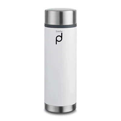 Image of Pioneer Flasks HW 350W Vacuum Insulated Leak Proof Drinkpod Capsule Flask, Stainless Steel, White, 21 x 7 cm