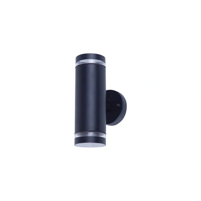 Image of Outdoor Stainless Steel GU10 Up/Down Wall Light Black Integral LED