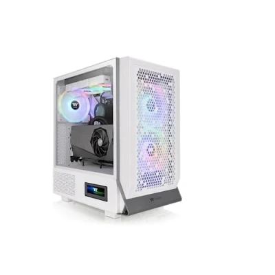 Image of Thermaltake Ceres 300 Snow/Mid Tower E ATX Computer Case with Tempered Glass Side Panel/ 2xCT140 ARGB Fan Preinstalled/Rotational PCIe Slots/ 3 Years Warranty