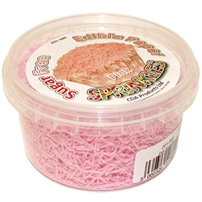 Image of Sugar Free Edible Pink Wafer Sprinkles 201 380