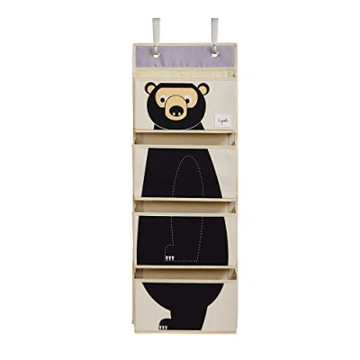Image of 3 Sprouts Over Door Storage Organiser Space Saving Hanging with Multiple Pockets for Home Organisation, Bear
