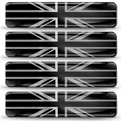Image of Biomar Labs 4 x 3D Gel Silicone Union Jack Flag Car Stickers PVC Film, Compatible with Truck, Car, Motorcycle, Bus, 6 cm 1.1