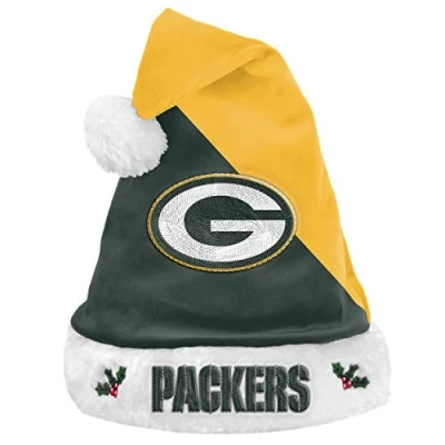 Image of FOCO Green Bay Packers NFL 2021 Colorblock Santa Hat Stück