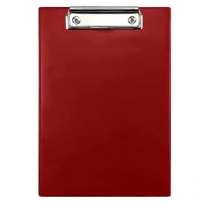 Image of Netuno Clipboard A5 with Clip Dark Red Writing Board Metal Clamp Hard Plate Plastic Case Pad DIN A4 Document Holder