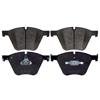 Image of 34116775326, 34116783554 Brake pad set BLUE PRINT ADB114243 Front Axle prepared for wear indicator with piston clip BMW: X5, X6