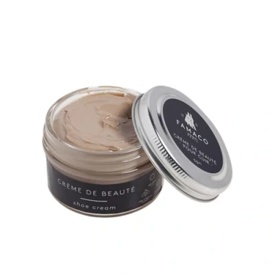 Image of Famaco 50ml Beige Pleau Leather Deluxe Cream Polish for Boot and Shoe with Application Brush Nourish Protector Kit Boots Shoes