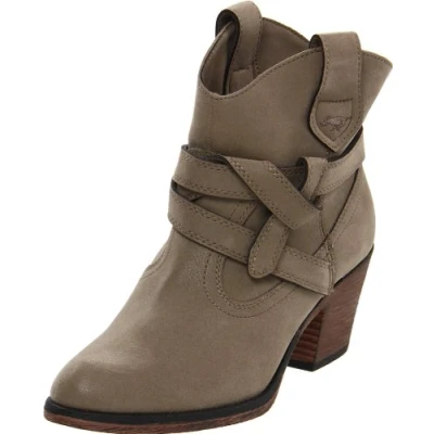 Image of Rocket Dog Women&#039;s Sayla Vintage Worn PU Western Boot, Mushroom, 7 UK