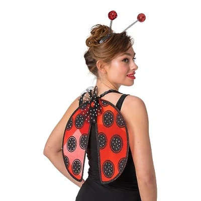 Image of Wicked Costumes Adult Ladybird Wings &amp; Antennae Fancy Dress Costume Accessory