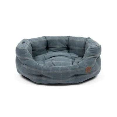 Image of Petface Heather Tweed Machine Washable Oval Dog Bed with Reversible Cushion, Medium