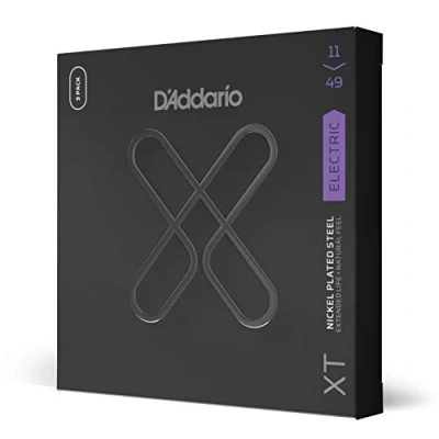 Image of D&#039;Addario XTE1149, Electric Nickel Plated Steel, Medium, 11 49, 3 Sets