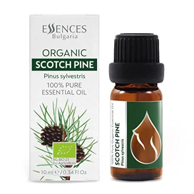 Image of Essences Bulgaria Organic Scotch Pine Essential Oil 10ml Pinus Sylvestris 100% Pure and Natural Undiluted Therapeutic Grade Family Owned Farm Steam Distilled Non GMO Vegan