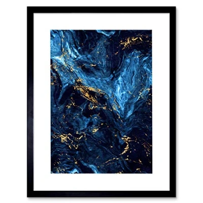 Image of Wee Blue Coo Abstract Dark Gold Swirl Art Print Framed Poster Wall Decor 12X16 Inch